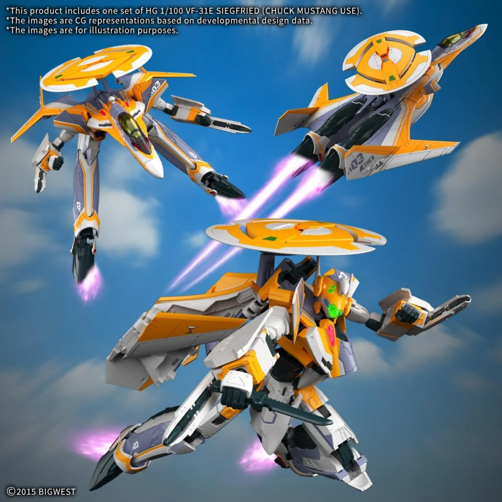 MACROSS - HG 1/100 VF-31E Siegfried (Chuck Mustang Use) - Model Kit